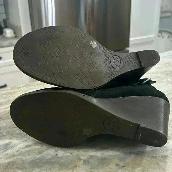 Lucky Brand Black suede wedge boots Sz 7M. Excellent condition - Picture 4 of 8